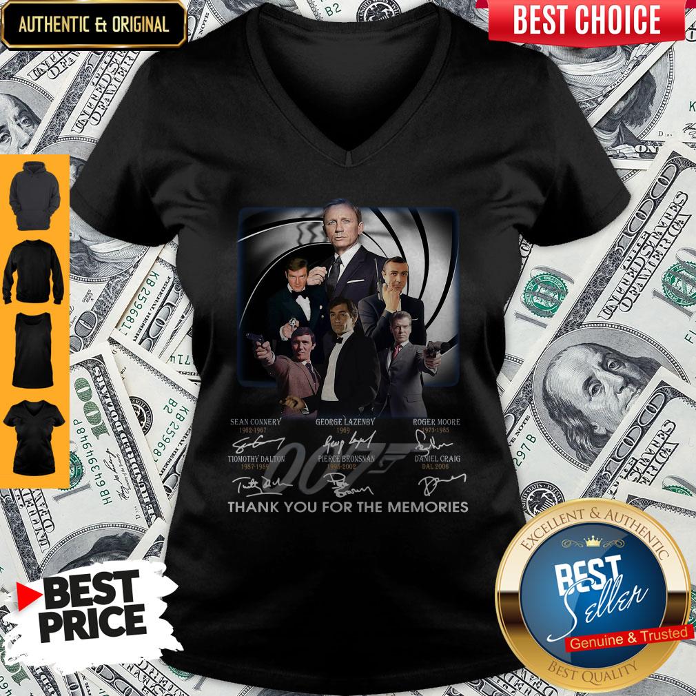 James Bond 007 Fans Thank You For The Memories Signature V-neck James Bond 007 Fans Thank You For The Memories Signature V-neck
