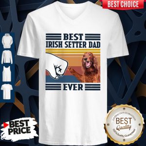 Nice Best Irish Setter Dad Ever Vintage V-neck