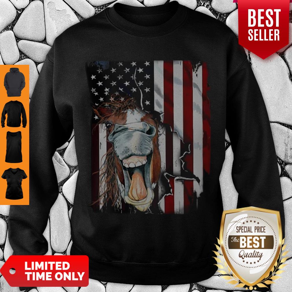 Nice Horse Face Flag Sweatshirt Nice Horse Face Flag Sweatshirt