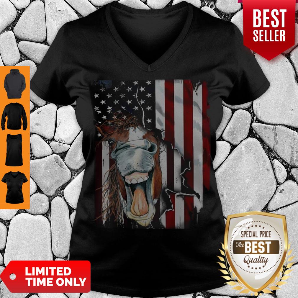 Nice Horse Face Flag V-neck Nice Horse Face Flag V-neck