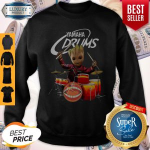 Official Baby Groot Show Animal Yamaha Drums Sweatshirt