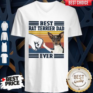 Official Best Rat Terrier Dad Ever Vintage V-neck