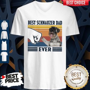 Official Best Schnauzer Dad Ever Vintage V-neck