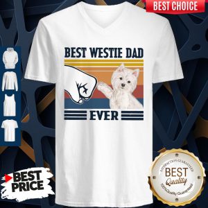 Official Best Westie Dad Ever Vintage V-neck