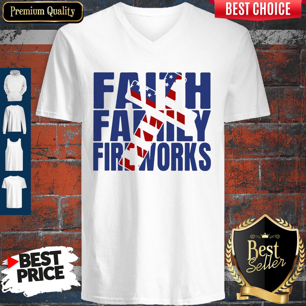 Official Faith Family Fireworks V-neck Official Faith Family Fireworks V-neck