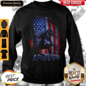 Official Horse American Flag Veteran Independence Day Sweatshirt