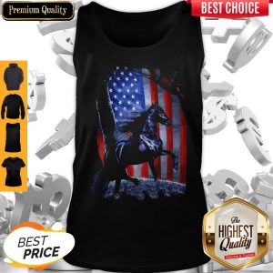Official Horse American Flag Veteran Independence Day Tank Top