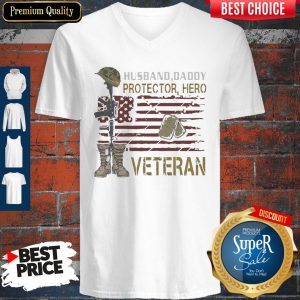 Official Husband Daddy Protector Hero Veteran V-neck