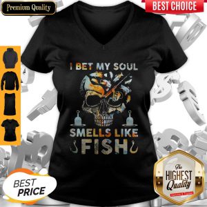 Official Skull I Bet My Soul Smells Like Fish V-neck