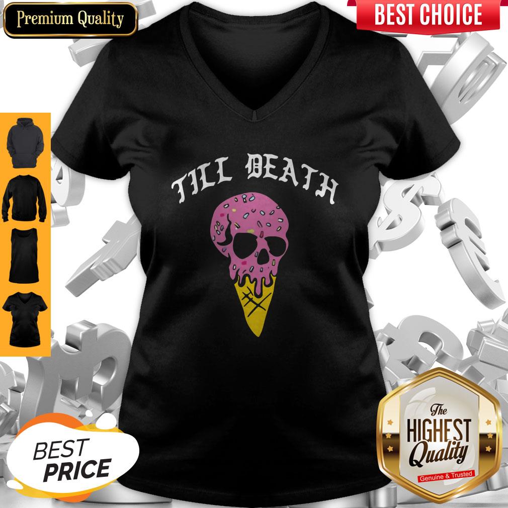 Official Till Death Ice Cream Skull V-neck Official Till Death Ice Cream Skull V-neck