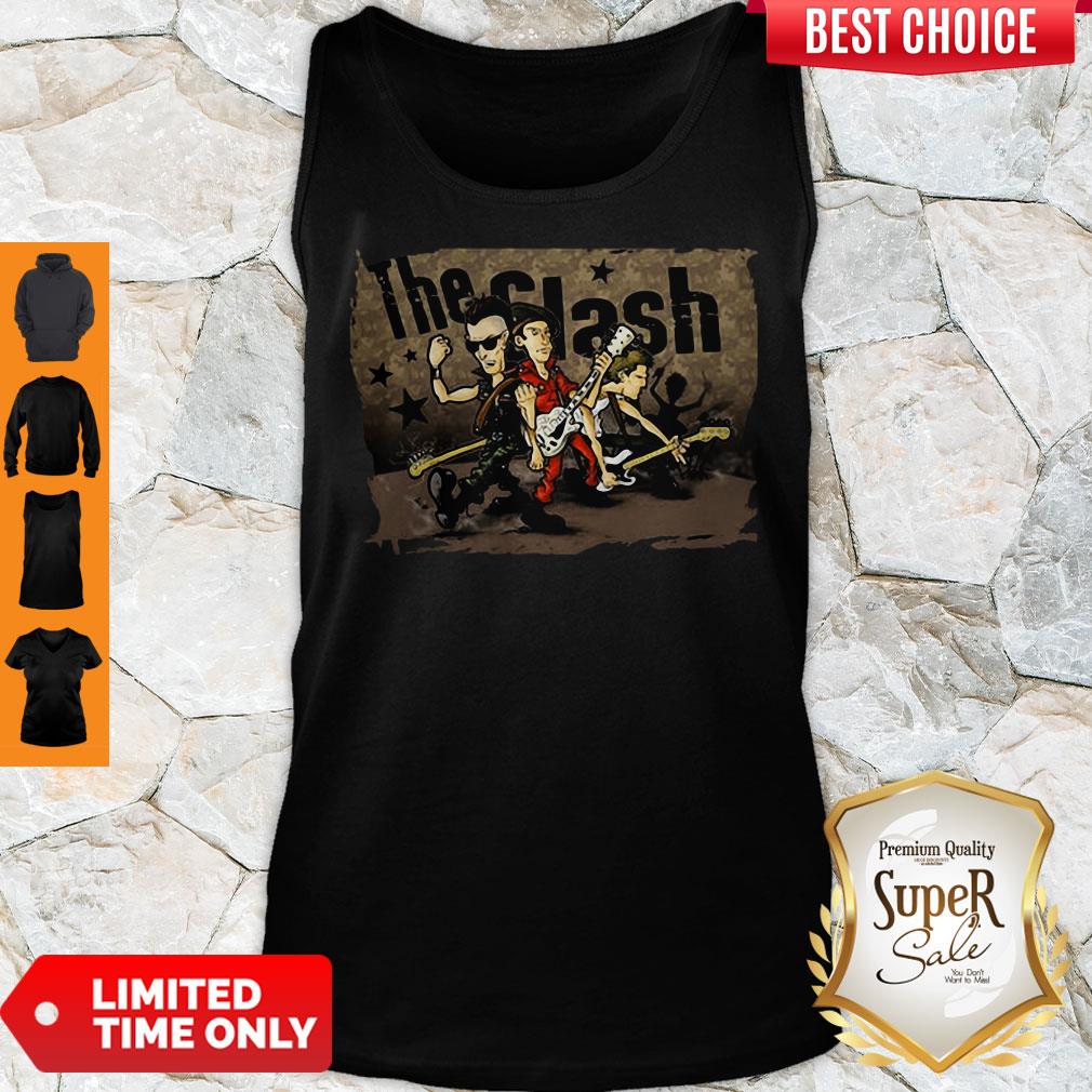 Official The Clash Band Cartoon Tank Top Official The Clash Band Cartoon Tank Top