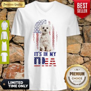 Official It's In My Dna Dog American Flag V-neck