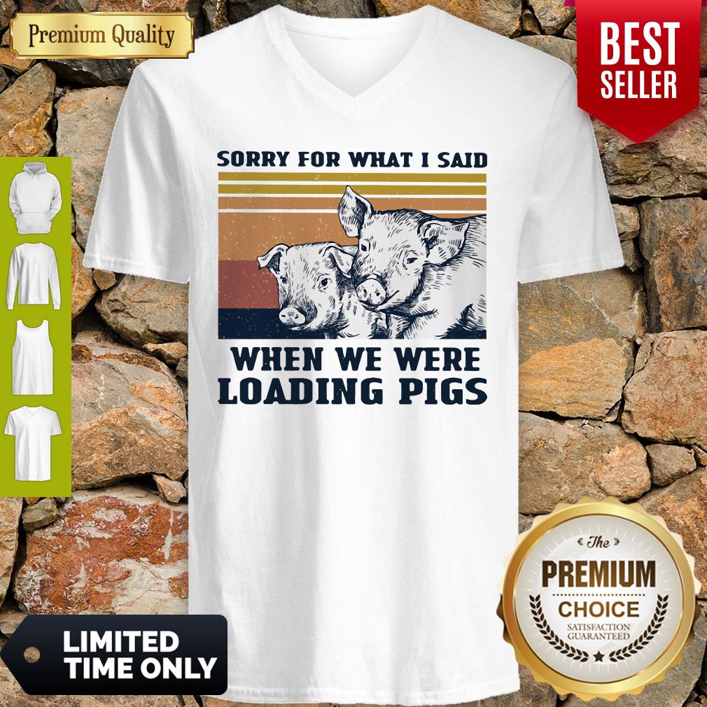 Sorry For What I Said When We Were Loading Pigs Vintage V-neck Sorry For What I Said When We Were Loading Pigs Vintage V-neck