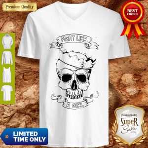 Fight Like A Girl Awareness Skull Princess V-neck