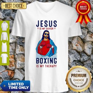 Jesus Is My Savior Boxing Is My Therapy V-neck