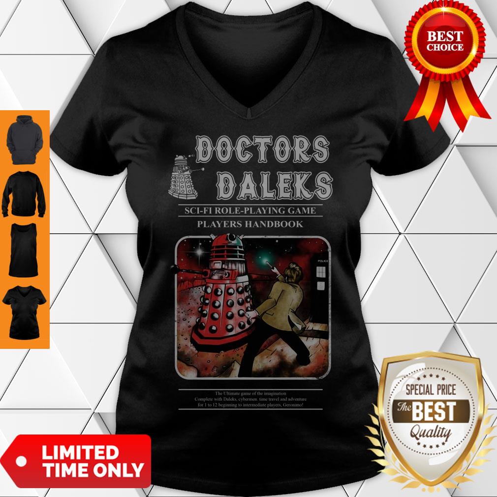 Doctors Daleks Sci-fi Role Playing Game Players Handbook V-neck Doctors Daleks Sci-fi Role Playing Game Players Handbook V-neck