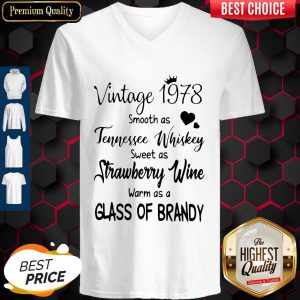 Vintage 1978 Smooth As Tennessee Whiskey Sweet As Strawberry Wine Warm As A Glass Of Brandy V-neck