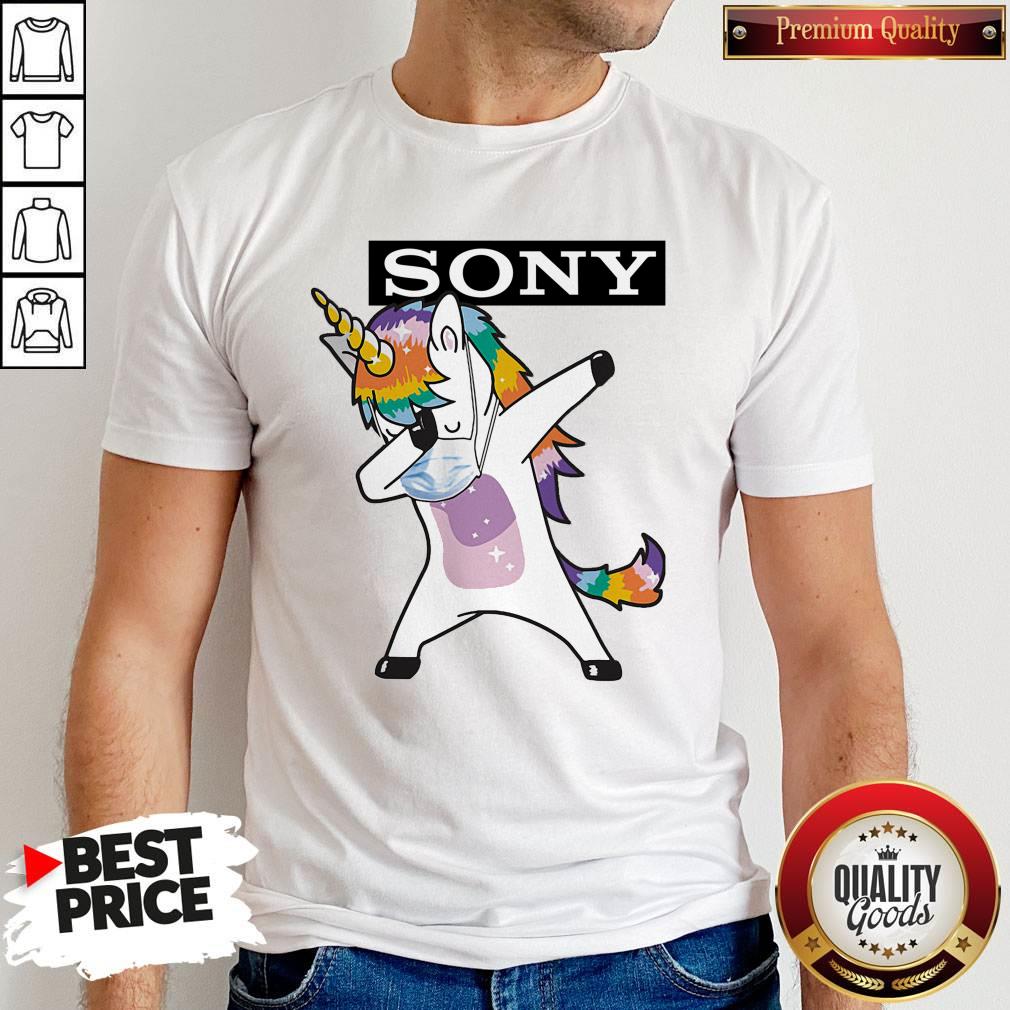 Dabbing Unicorn Mask Sony Logo Coronavirus Shirt Dabbing Unicorn Mask Sony Logo Coronavirus Shirt