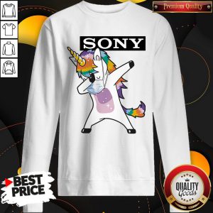 Dabbing Unicorn Mask Sony Logo Coronavirus Sweatshirt