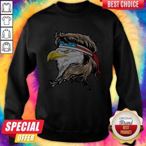 Merica 4th Of July Bald Eagle With Mullet Usa Flag Sweatshirt