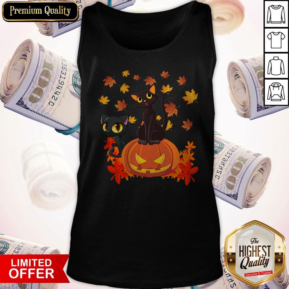 Nice Black Cats Pumpkin Halloween Tank Top Nice Black Cats Pumpkin Halloween Tank Top