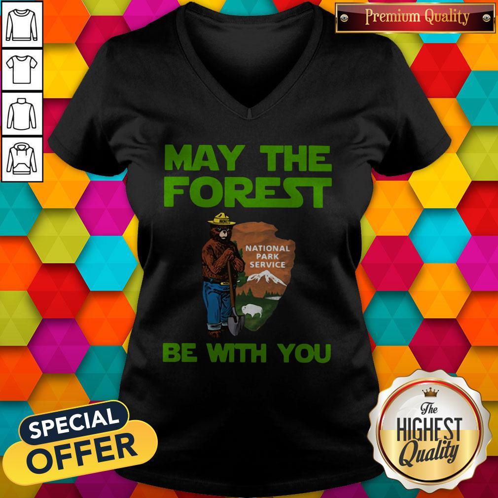 Pretty Farmer Bear May The Forest Be With You V-neck Pretty Farmer Bear May The Forest Be With You V-neck