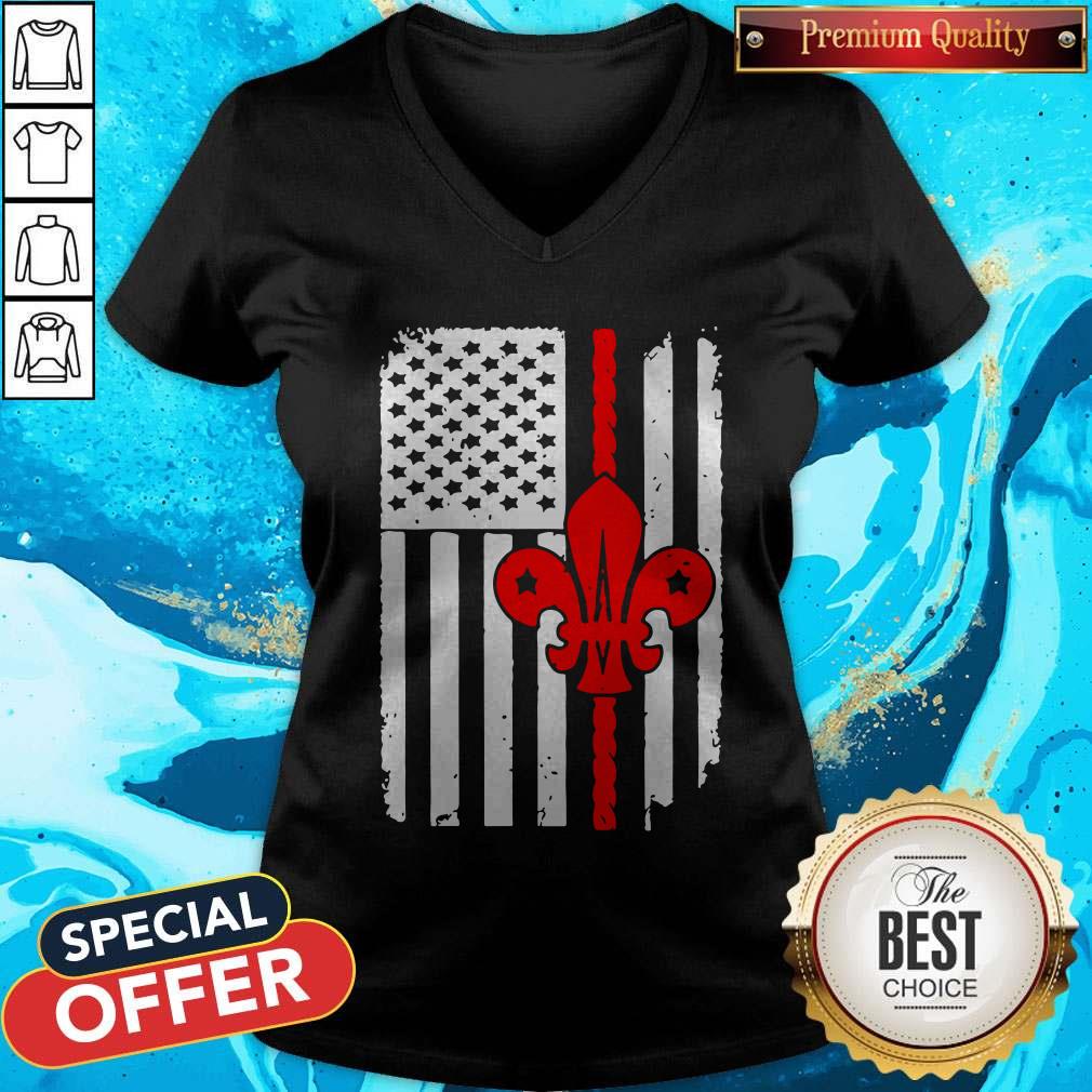 Pretty Scouting Scout American Flag V-neck Pretty Scouting Scout American Flag V-neck