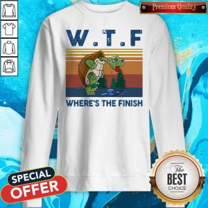 Top WTF Wheres The Finish Turtle Vintage Retro Sweatshirt