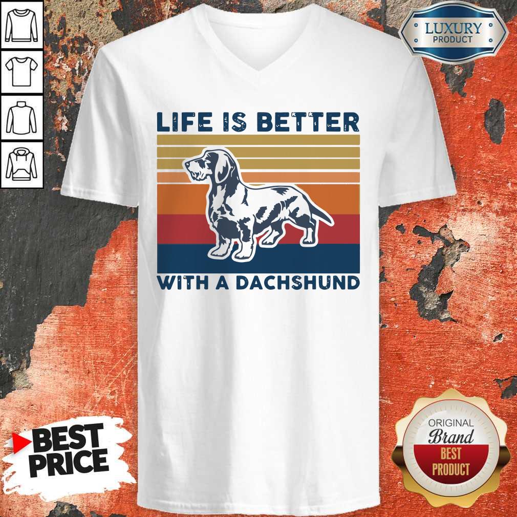 Awesome Life Is Better With A Dachshund Vintage V-neck Awesome Life Is Better With A Dachshund Vintage V-neck