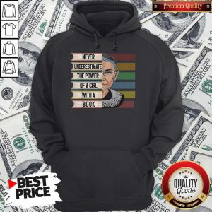 Funny Never Underestimate The Power Of A Girl With A Book Hoodie