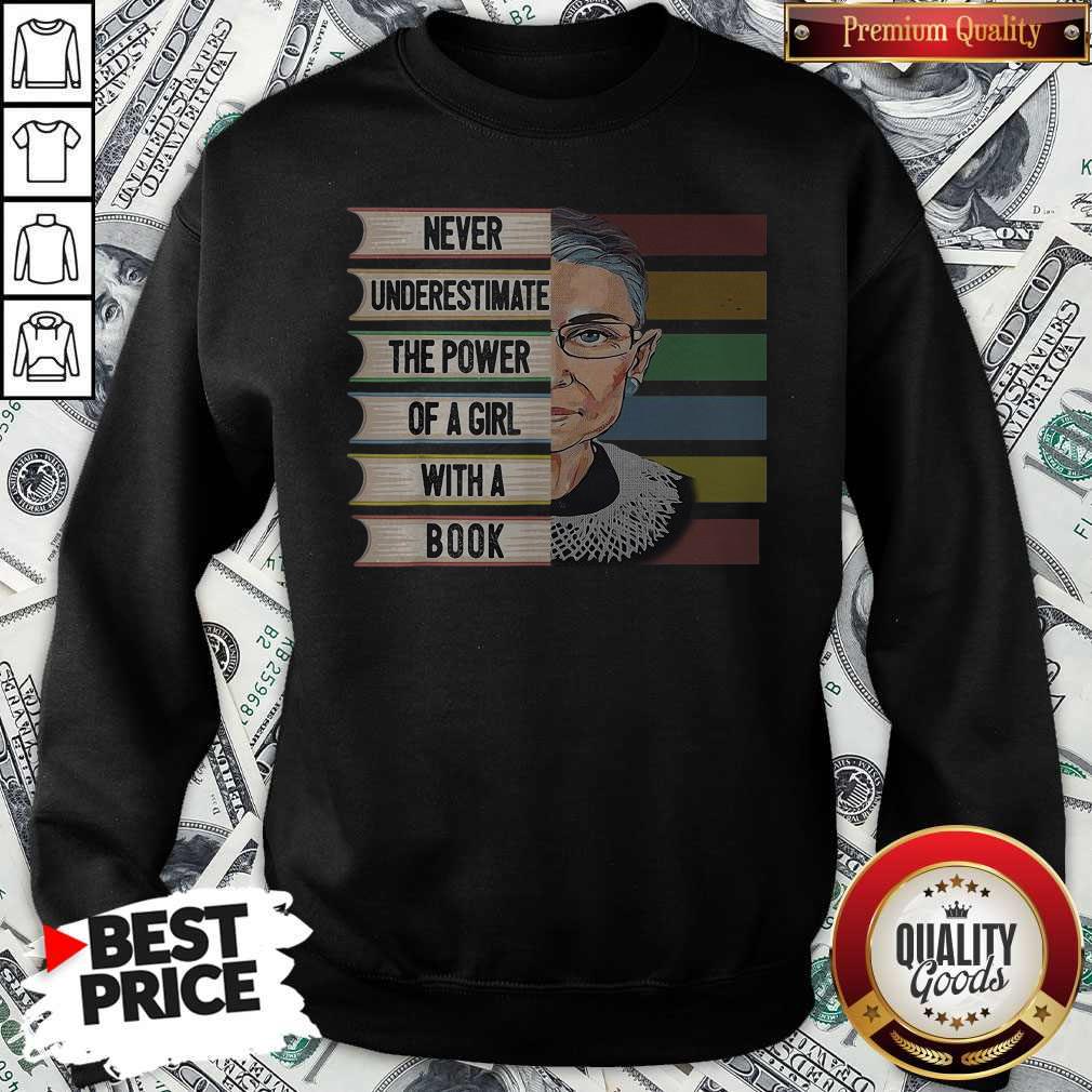 Funny Never Underestimate The Power Of A Girl With A Book Sweatshirt Funny Never Underestimate The Power Of A Girl With A Book Sweatshirt