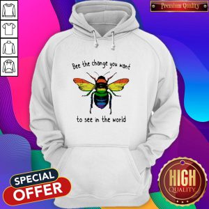 Premium LGBT Bee The Change You Want To See In The World Hoodie