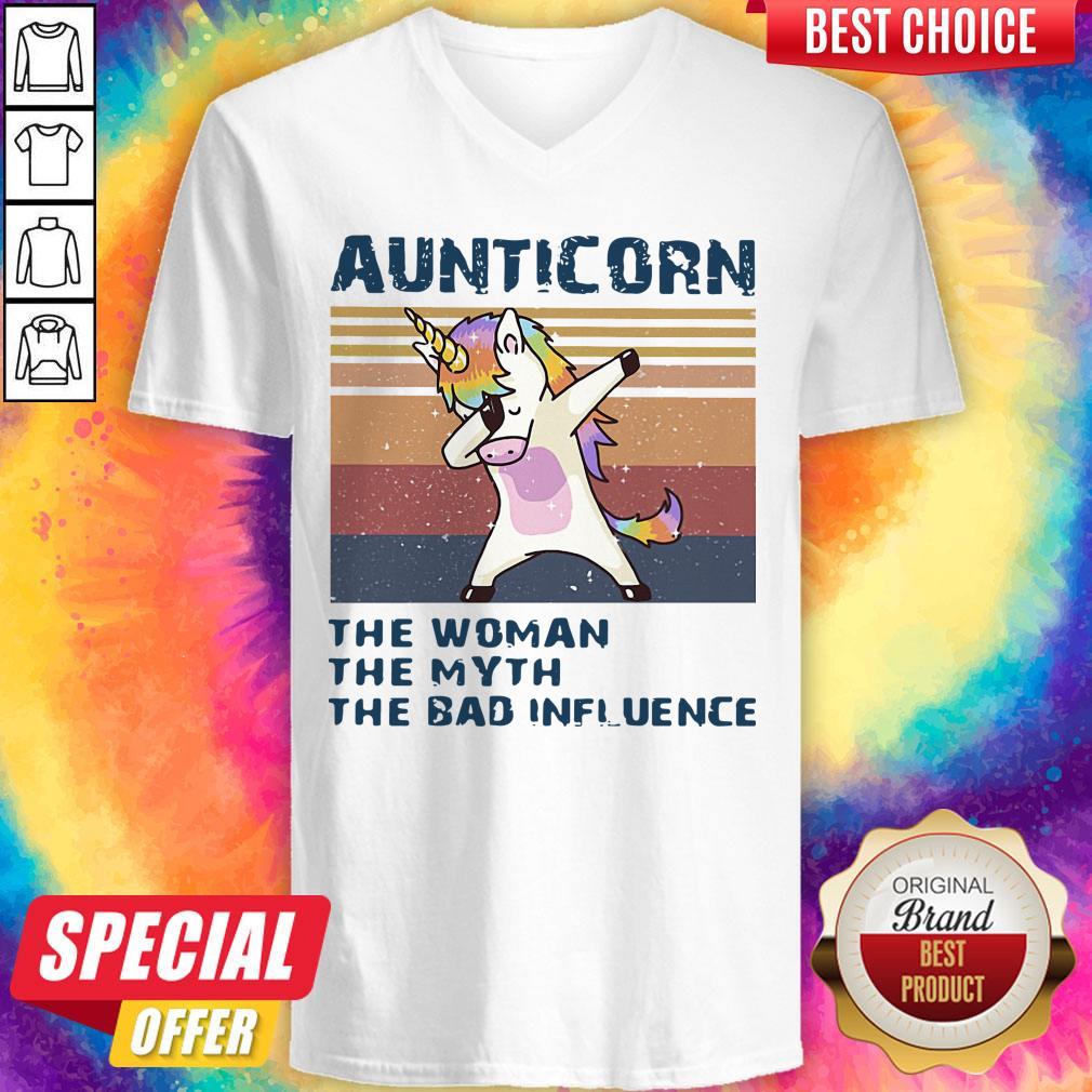 Pretty Aunticorn The Woman The Myth The Bad Influence V-neck Pretty Aunticorn The Woman The Myth The Bad Influence V-neck