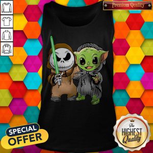 Pretty Baby Yoda And Jack Skellington Tank Top