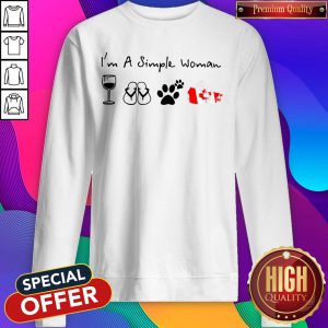 Pretty I’m A Simple Woman Wine Flip Flop Dog Paw And Canada Flag Sweatshirt