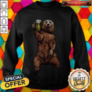 Top Bear Drinking Beer Sweatshirt