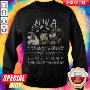 Top Nwa 33rd Anniversary 1987-2020 Signatures Thank You For The Memories Sweatshirt
