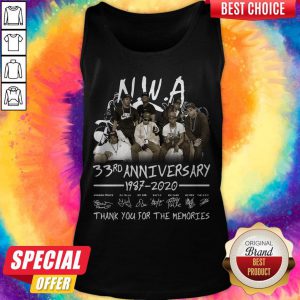 Top Nwa 33rd Anniversary 1987-2020 Signatures Thank You For The Memories Tank Top