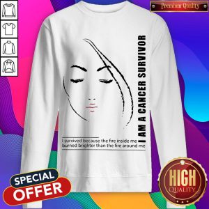 I Am A Cancer Survivor I Survived Because The Fire Inside Me Burned Brighter Than The Fire Around Me Sweatshirt