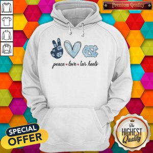 Awesome Peace Love North Carolina Tar Heels Hoodie