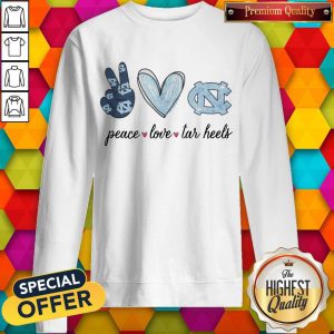 Awesome Peace Love North Carolina Tar Heels Sweatshirt