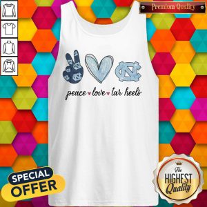 Awesome Peace Love North Carolina Tar Heels Tank Top