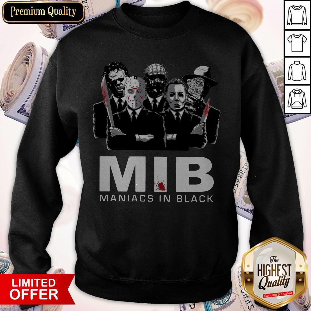 Funny Horror Movie MIB Maniacs In Black Halloween Shirt Funny Horror Movie MIB Maniacs In Black Halloween Sweatshirt