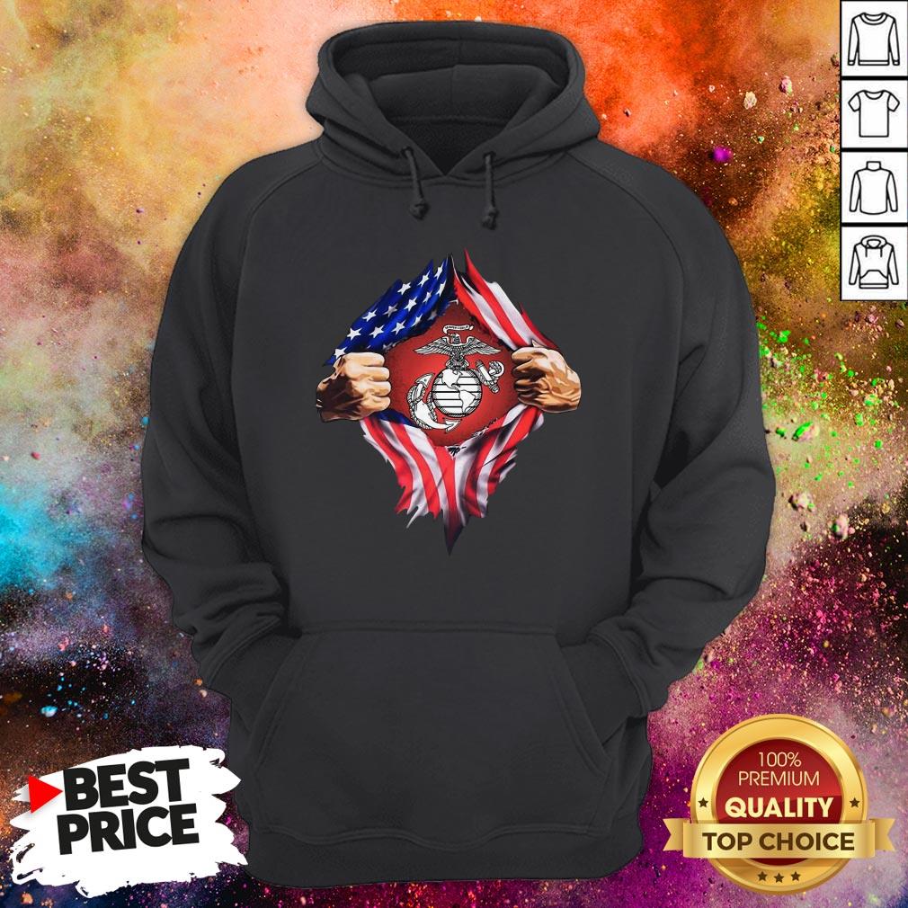 Marines Inside Heart American Flag Shirt Marines Inside Heart American Flag Hoodie
