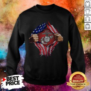 Marines Inside Heart American Flag Sweatshirt