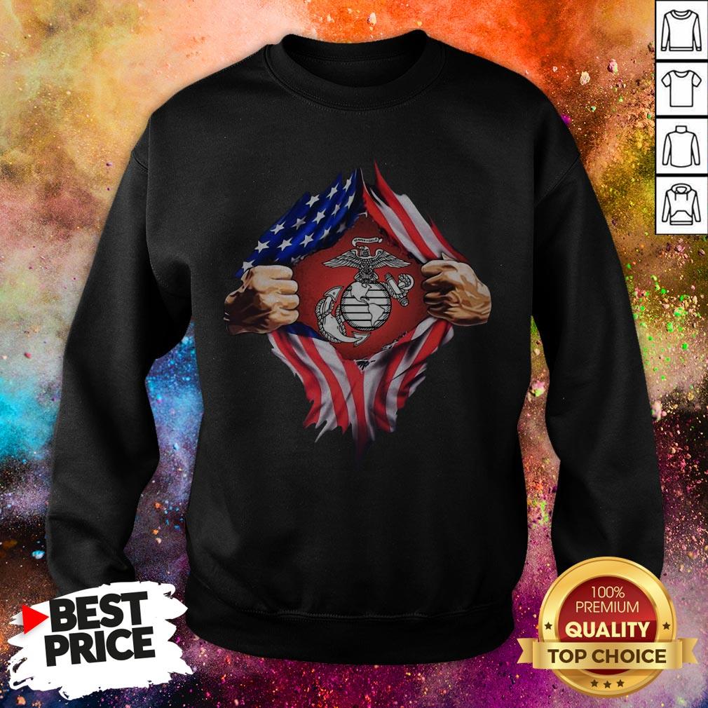 Marines Inside Heart American Flag Shirt Marines Inside Heart American Flag Sweatshirt