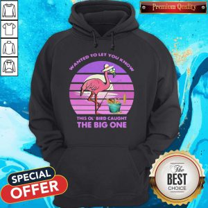 Nice Flamingo Wanted To Let You Know This Ol' Bird Caught The Big One Hoodie
