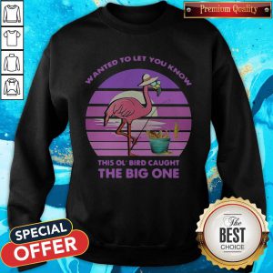 Nice Flamingo Wanted To Let You Know This Ol' Bird Caught The Big One Sweatshirt
