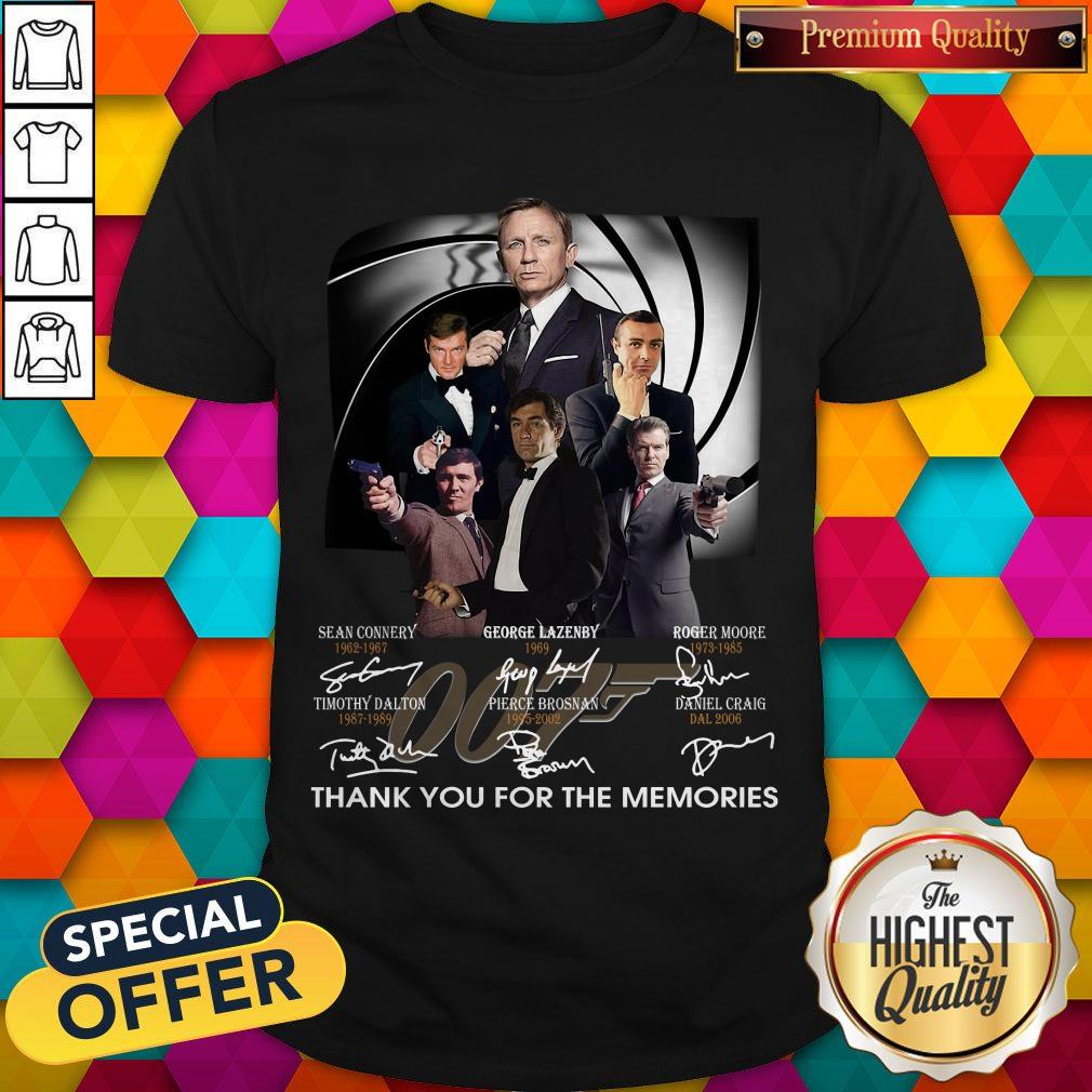 Nice James Bond 007 Signatures Thank You For The Memories Shirt Nice James Bond 007 Signatures Thank You For The Memories Shirt
