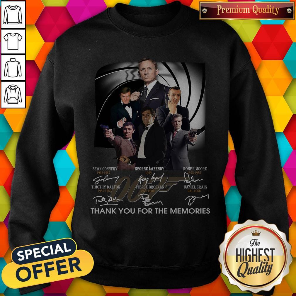 Nice James Bond 007 Signatures Thank You For The Memories Shirt Nice James Bond 007 Signatures Thank You For The Memories Sweatshirt
